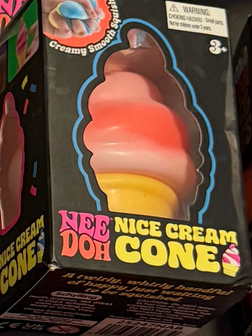 Nice Cream Cone Stress Toy - Pink, Orange, Yellow.